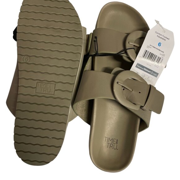 Women's Dress footbed Slide, Time and Tru, 6, Sage, NWT - Picture 4 of 6